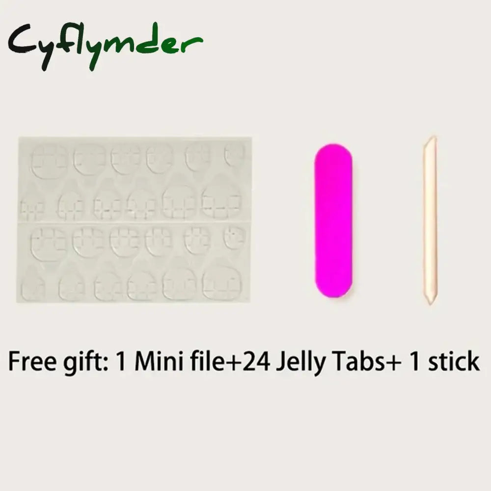 Cyflymder 24 Pcs Medium Oval Press On Nails Pink Gradient Stripe Pattern Fake Nails Glossy Artificial Finger Manicure False Nails