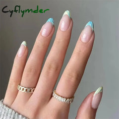 Cyflymder 24p Artificial Acrylic Nail Art Fake Nails Red Love False Nail Full Coverage Long Ballet Removable Press on Nails Tips Designs