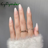 Cyflymder 24Pcs/Set Almond Gradient Press On Nail Art Wearable Fake Nails Pointed Simple Ballet Coffin Reusable False Nails Tips Finished