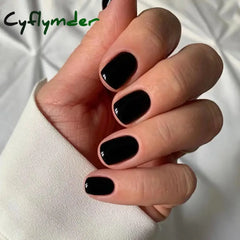 Cyflymder 24Pcs/Set Single Color Glossy False Nails Full Cover Removable Fake Nails Art Faux Acrylic Press on Nail Tools Short Nails Tips