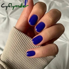 Cyflymder 24Pcs/Set Single Color Glossy False Nails Full Cover Removable Fake Nails Art Faux Acrylic Press on Nail Tools Short Nails Tips
