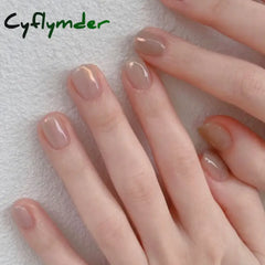 Cyflymder 24Pcs Short Aurora Press on Nails Artificial False Nails with Glue Wearable Square Fake Nails Detachable Finished Fingernails