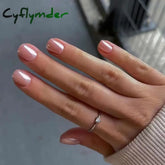 Cyflymder 24Pcs Short Aurora Press on Nails Artificial False Nails with Glue Wearable Square Fake Nails Detachable Finished Fingernails
