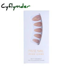 Cyflymder 24pcs Stiletto Aurora Fake Nails Set Press On Short Almond Nails Wearable False Nails With Glitter Designs Full Cover Nail Tips