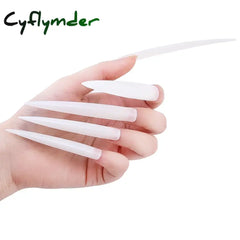 Cyflymder New Extra Long False Nail Tips Press On XXL Full Cover DIY Salon Suppliers Acrylic Pointy Stiletto Fake Nails Capsule Nail Art