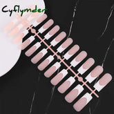 Cyflymder Pcs French Tips Press On Nails Medium Long Coffin Square Black White Matte Gloss Full Cover Finger Fake Nail Daily Use