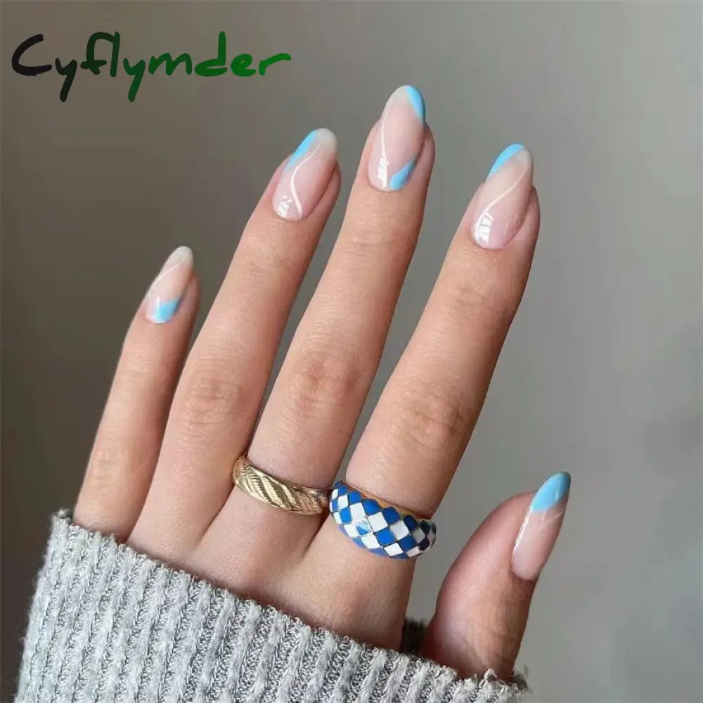 Cyflymder 24p Artificial Acrylic Nail Art Fake Nails Red Love False Nail Full Coverage Long Ballet Removable Press on Nails Tips Designs