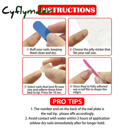 Cyflymder 24Pc Short Size French Oval White Gradient Minimalist style Women Full Coverage Wearable Fake Nails Set