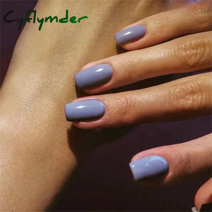 Cyflymder 24pcs Artificial Nail Art Fake Nails Full Coverage Removable Ballet Short Press On Nails tips Chips Waterproof Solid Colour set