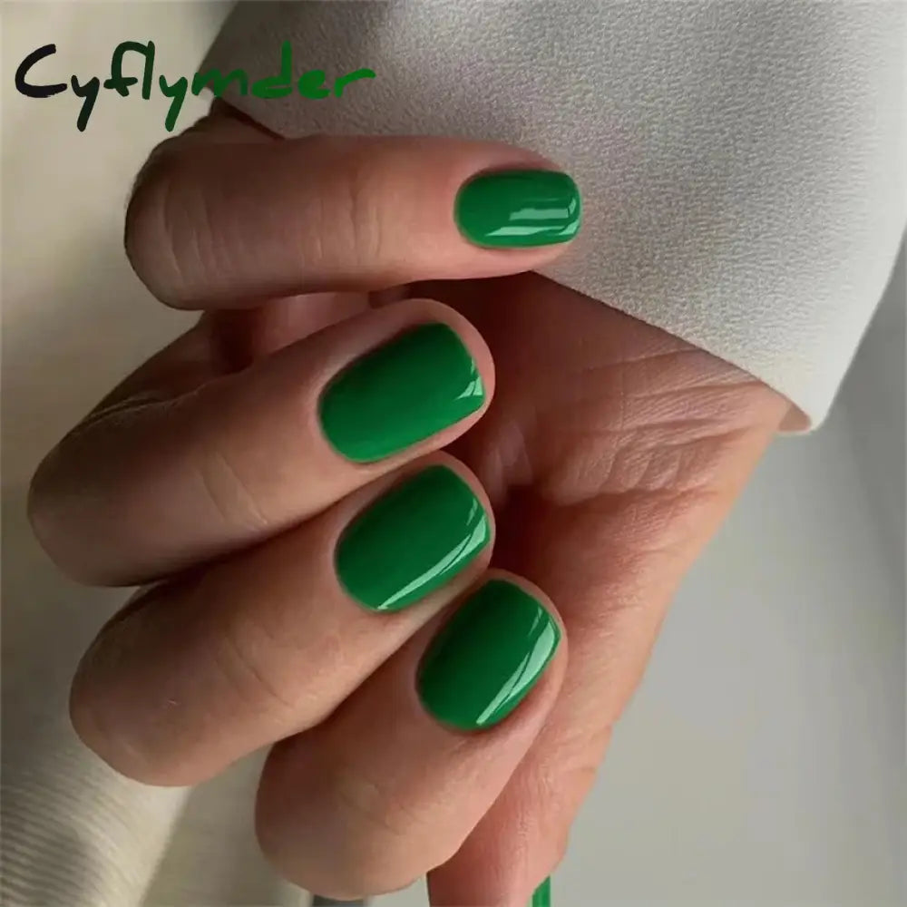Cyflymder 24pcs Artificial Nail Art Fake Nails Full Coverage Removable Ballet Short Press On Nails tips Chips Waterproof Solid Colour set