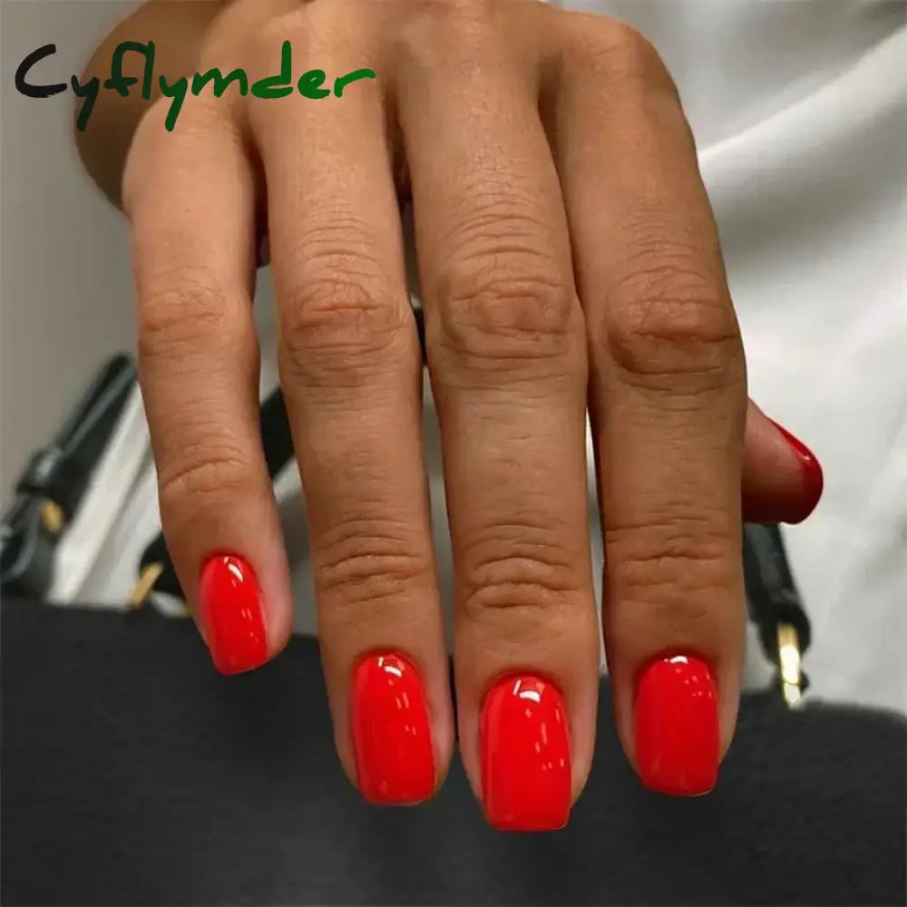 Cyflymder 24pcs Artificial Nail Art Fake Nails Full Coverage Removable Ballet Short Press On Nails tips Chips Waterproof Solid Colour set