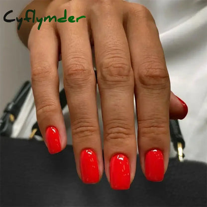 Cyflymder 24pcs Artificial Nail Art Fake Nails Full Coverage Removable Ballet Short Press On Nails tips Chips Waterproof Solid Colour set