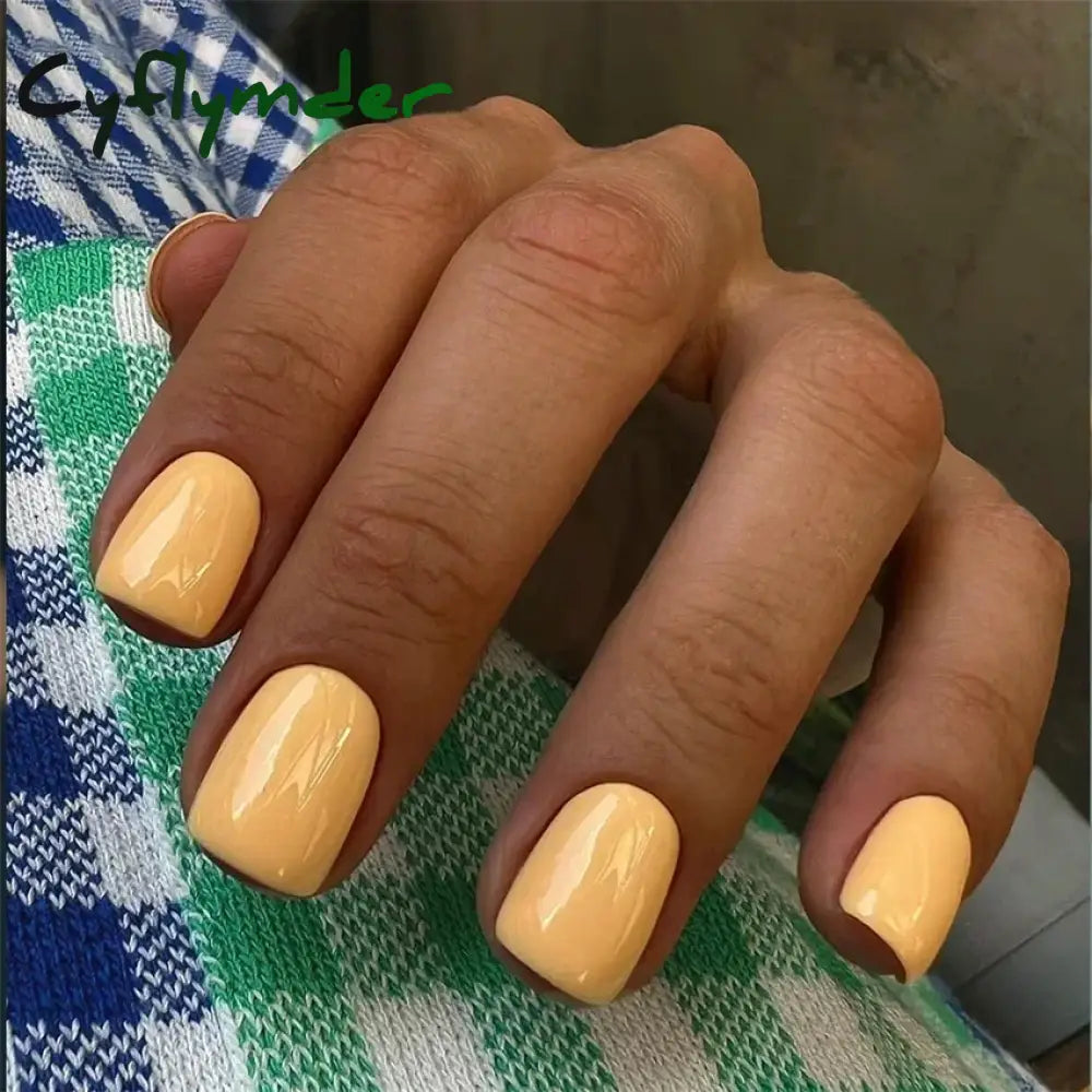 Cyflymder 24pcs Artificial Nail Art Fake Nails Full Coverage Removable Ballet Short Press On Nails tips Chips Waterproof Solid Colour set
