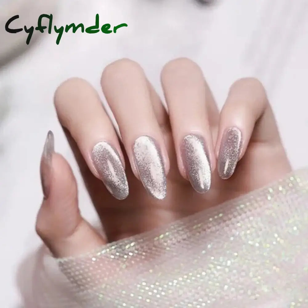 Cyflymder 24pcs/box Cat Eye Phototherapy Nail Patch Wearable Fake Nail Short False Nail Wedding For Winter Autumn wearable full cover