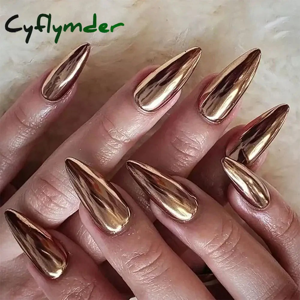 Cyflymder 24pcs/Box Long Coffin False Nails Art Rose with Glue Wearable Nude Pink White Color Jelly Nails Tips Full Cover Press On Nails