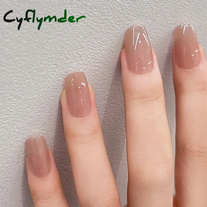 Cyflymder 24pcs Glitter Fake Nails Purple Shiny Cat Eye Press On Nails Almond Head Manicure Nail Tips Pink/Blue False Nail Patch For Girl