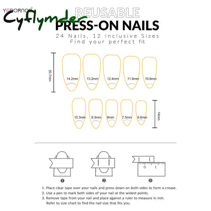 Cyflymder 24pcs Light Pink Press On Nails 3D Bowknots Designs False Nail Patches Wearable White French Style Fake Nail Tips Salon Art