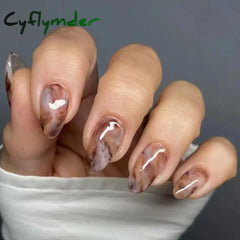 Cyflymder 24pcs Long Almond False Nails French Pink Cloud Star Press on Nails Fake Nails DIY Manicure Detachable Gradient Flash Nail Tips