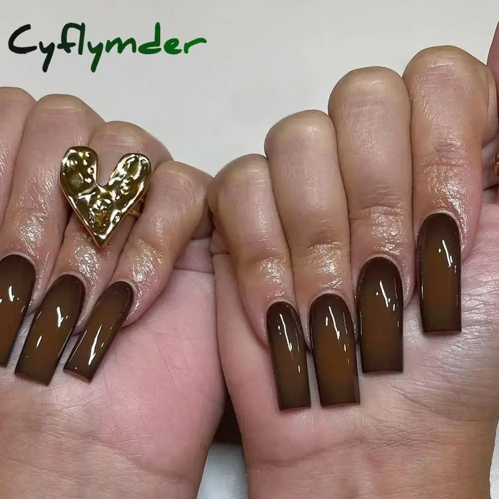 Cyflymder 24Pcs Long Ballet Square False Nails Simple French 3d Curve Design Fake Nails Wearable Press on Fake Nails Full Cover Nails Tips