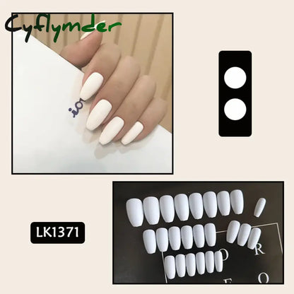 Cyflymder 24Pcs/Set Almond Gradient Press On Nail Art Wearable Fake Nails Pointed Simple Ballet Coffin Reusable False Nails Tips Finished