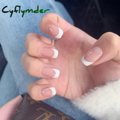 Cyflymder 24Pcs/Set Almond Gradient Press On Nail Art Wearable Fake Nails Pointed Simple Ballet Coffin Reusable False Nails Tips Finished