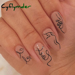 Cyflymder 24Pcs/Set Almond Gradient Press On Nail Art Wearable Fake Nails Pointed Simple Ballet Coffin Reusable False Nails Tips Finished