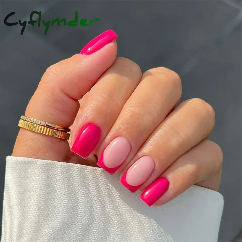 Cyflymder 24Pcs/Set False Nails Long Round Coffin Cute Kawaii Stick on Art Nail Ballerina Press on Nail Set  Seamless Removable Fake Nails