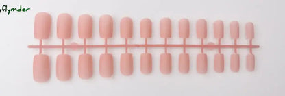 Cyflymder 24Pcs/Set Matte False Nails Glue Square Head Frosted Press On Fake Nail Tips Full Cover Artificial Fingernails Ballet Detachable