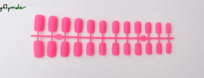Cyflymder 24Pcs/Set Matte False Nails Glue Square Head Frosted Press On Fake Nail Tips Full Cover Artificial Fingernails Ballet Detachable