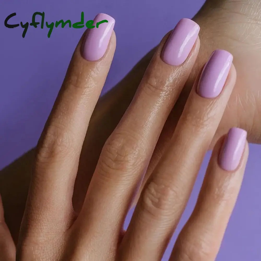 Cyflymder 24pcs/set Short Square Fake Nails for Women Girls Pink Green Blue Yellow Purple Tips Faux Ongles Press on False Nail Supplies