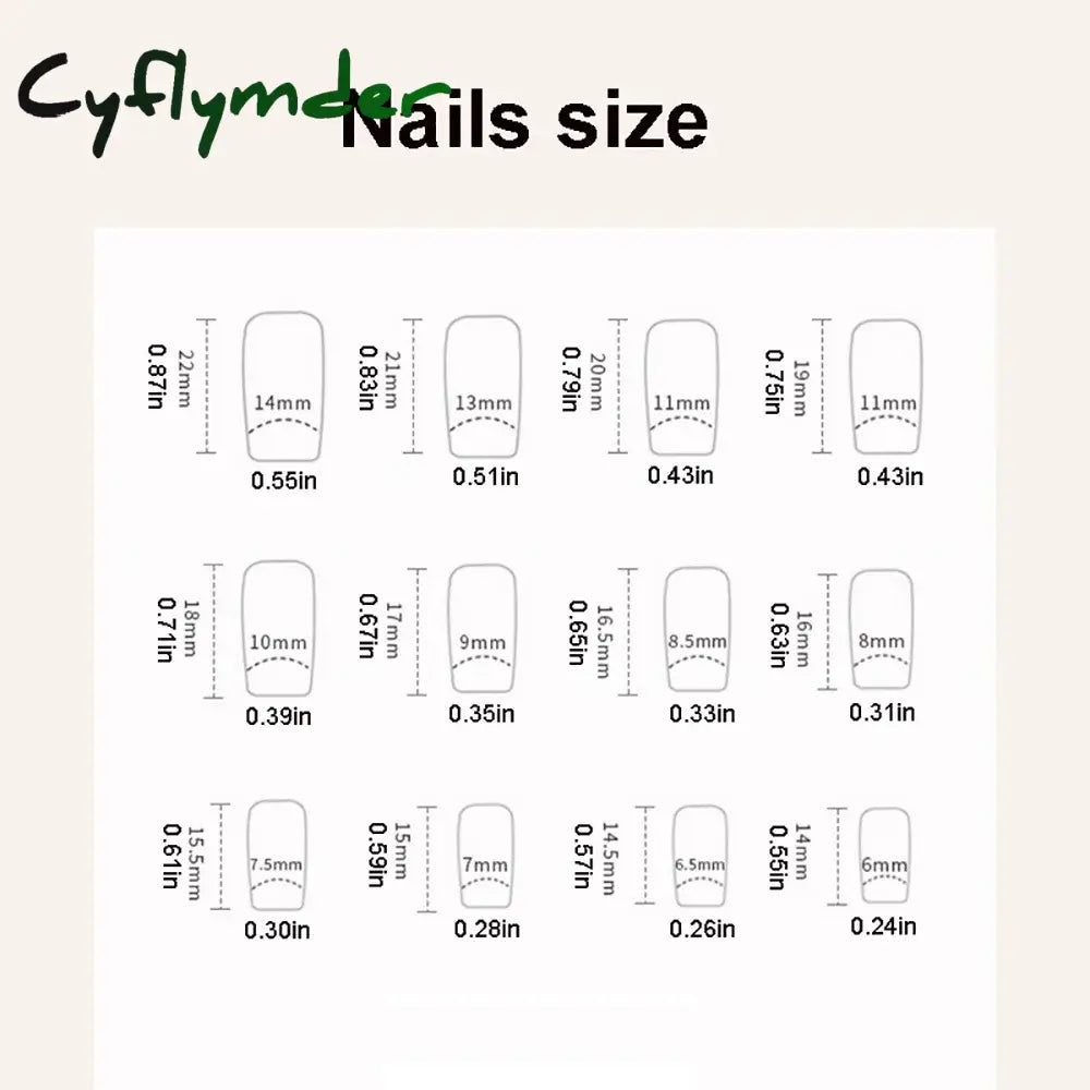 Cyflymder 24pcs/set Short Square Fake Nails for Women Girls Pink Green Blue Yellow Purple Tips Faux Ongles Press on False Nail Supplies