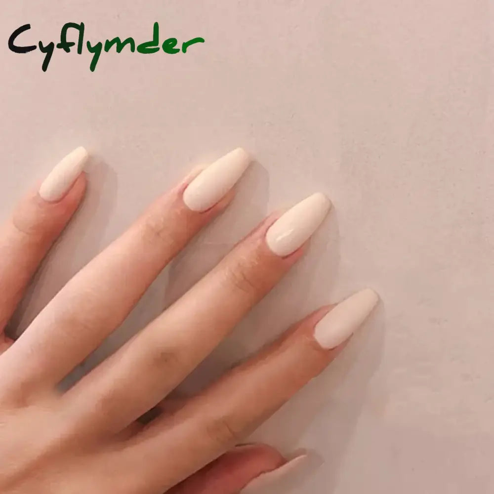 Cyflymder 24Pcs/Set Single Color Glossy False Nails Full Cover Removable Fake Nails Art Faux Acrylic Press on Nail Tools Short Nails Tips