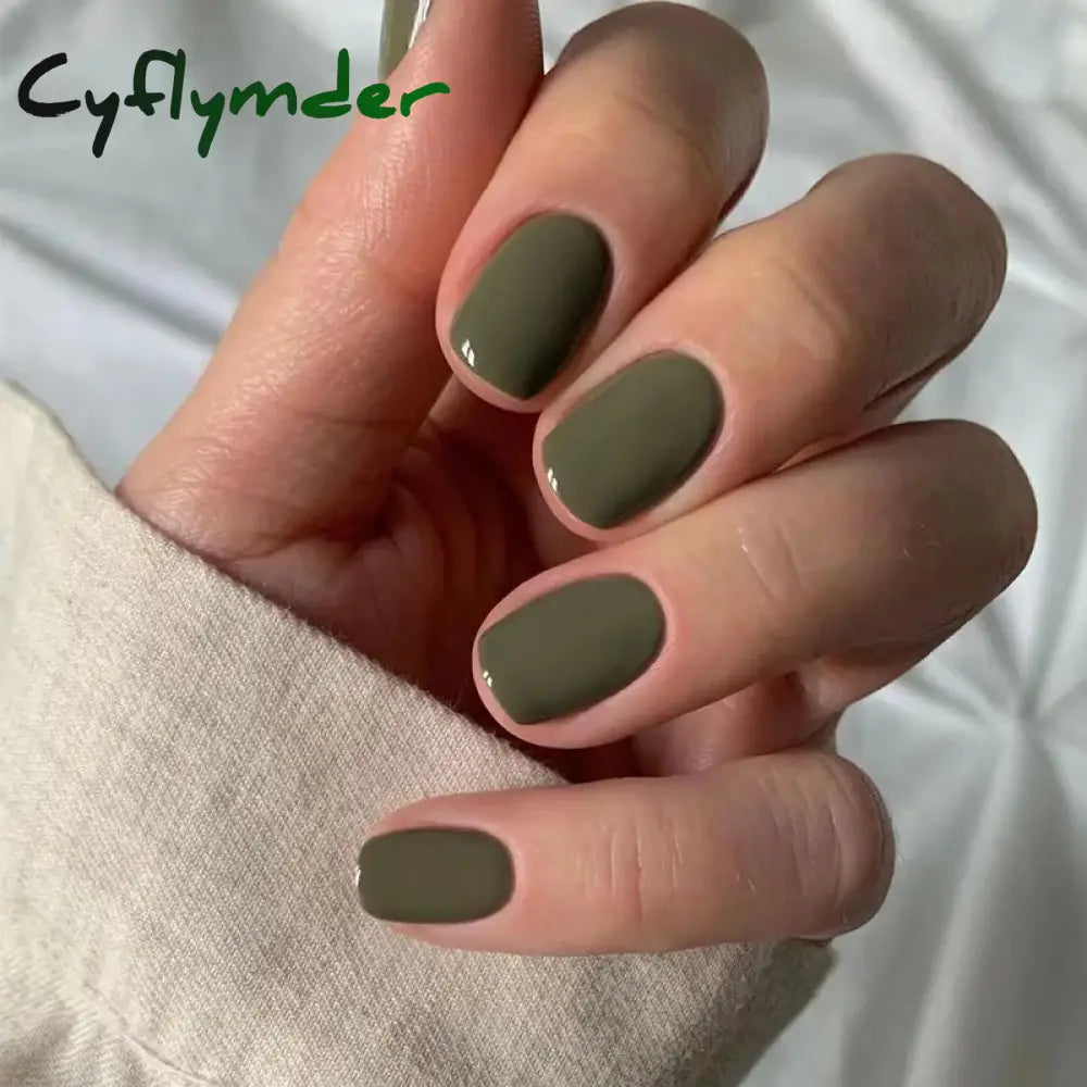 Cyflymder 24Pcs/Set Single Color Glossy False Nails Full Cover Removable Fake Nails Art Faux Acrylic Press on Nail Tools Short Nails Tips