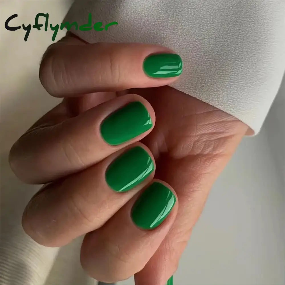 Cyflymder 24Pcs/Set Single Color Glossy False Nails Full Cover Removable Fake Nails Art Faux Acrylic Press on Nail Tools Short Nails Tips
