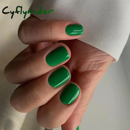 Cyflymder 24Pcs/Set Single Color Glossy False Nails Full Cover Removable Fake Nails Art Faux Acrylic Press on Nail Tools Short Nails Tips