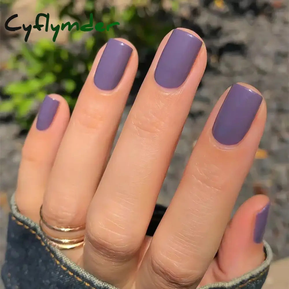 Cyflymder 24Pcs/Set Single Color Glossy False Nails Full Cover Removable Fake Nails Art Faux Acrylic Press on Nail Tools Short Nails Tips