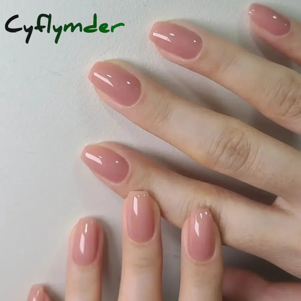 Cyflymder 24Pcs Short Aurora Press on Nails Artificial False Nails with Glue Wearable Square Fake Nails Detachable Finished Fingernails